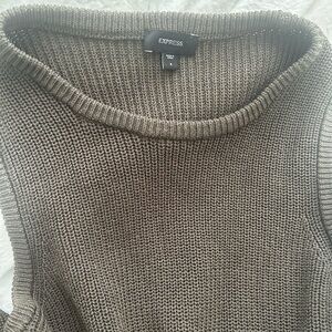 Express army green knit dress